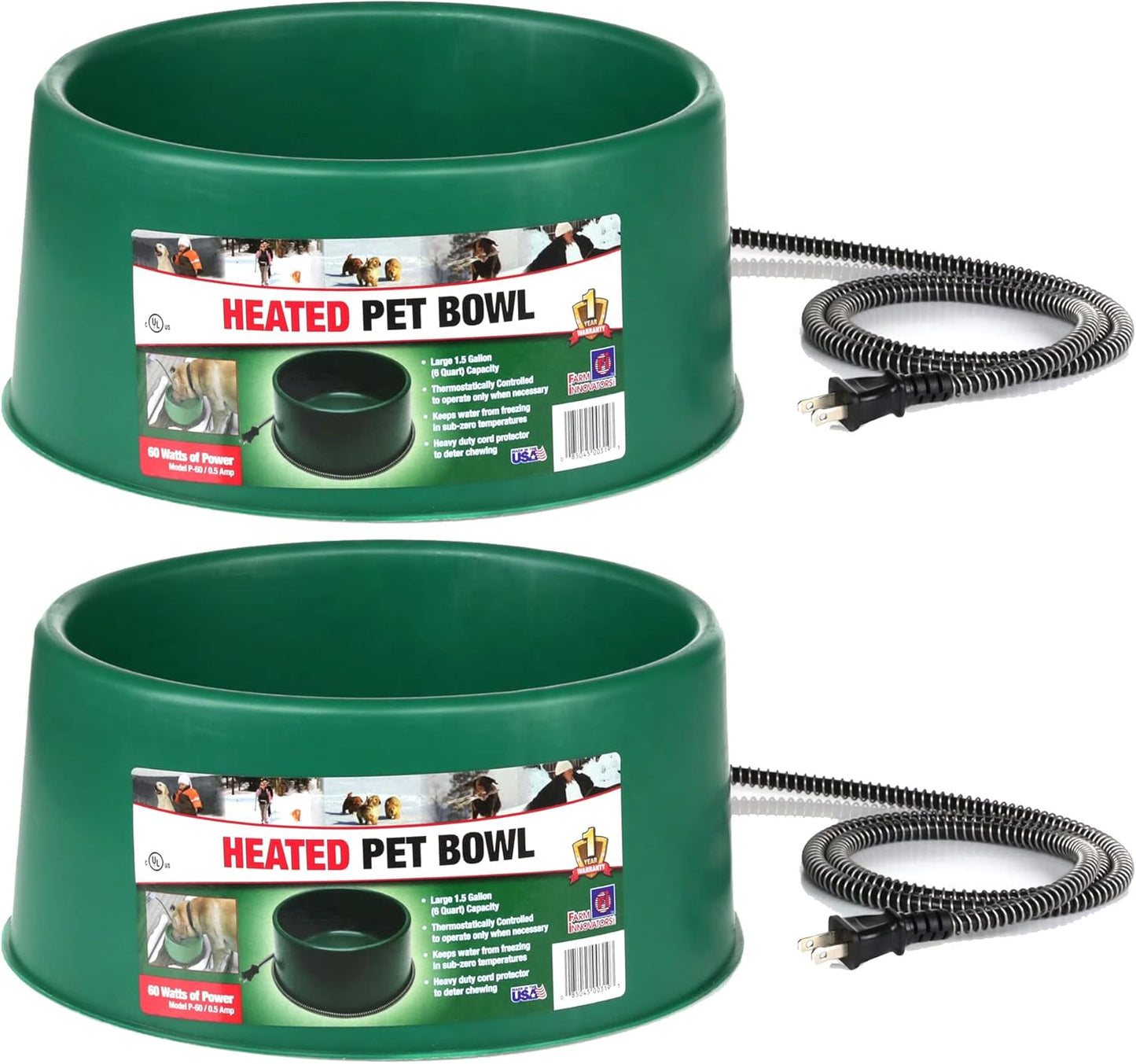Farm Innovators P-60 Heated Pet Water Bowl for Winter Use
