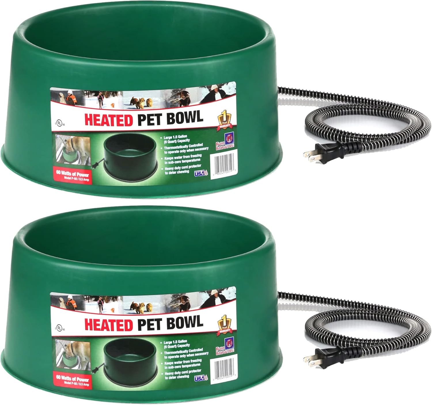 Farm Innovators P-60 Heated Pet Water Bowl for Winter Use