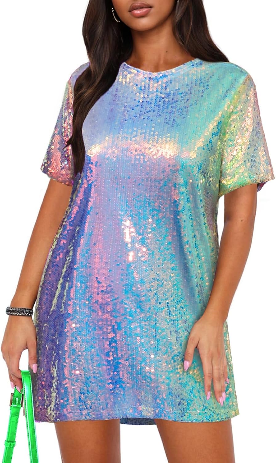 Stunning Women's Crew Neck Sequin Dress for All Occasions