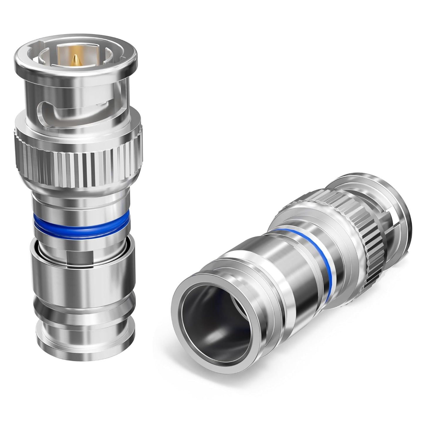 BNC Compression Connector for RG6 Coaxial Cable - 25 Pack