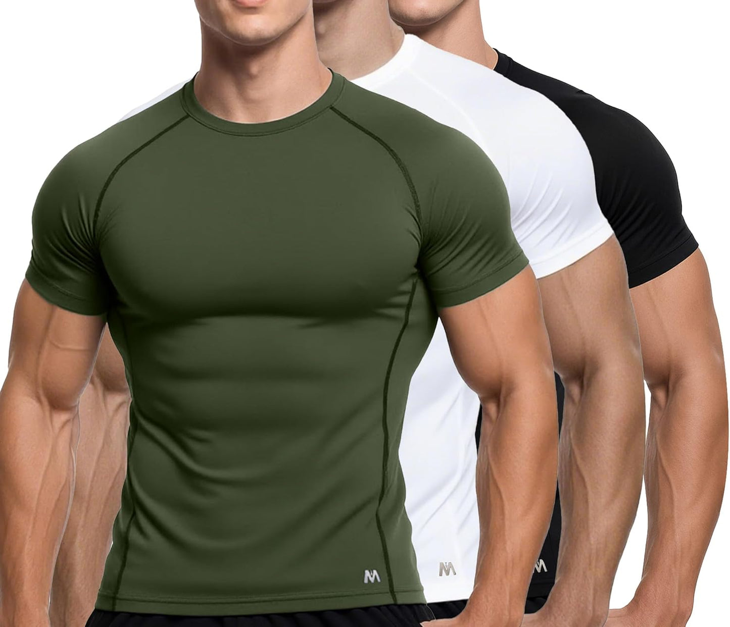 MagnaMan Men's Compression Shirts 3-Pack for Athletic Performance