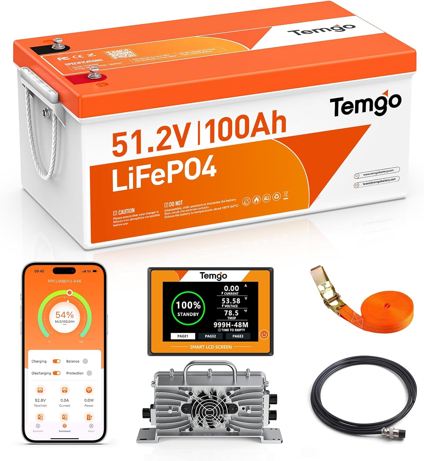 48V 100Ah LiFePO4 Lithium Golf Cart Battery Upgrade Kit