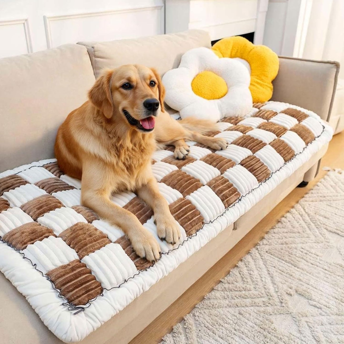 LiveGo Couch Cover for Dogs Washable, Stylish Sofa Protector