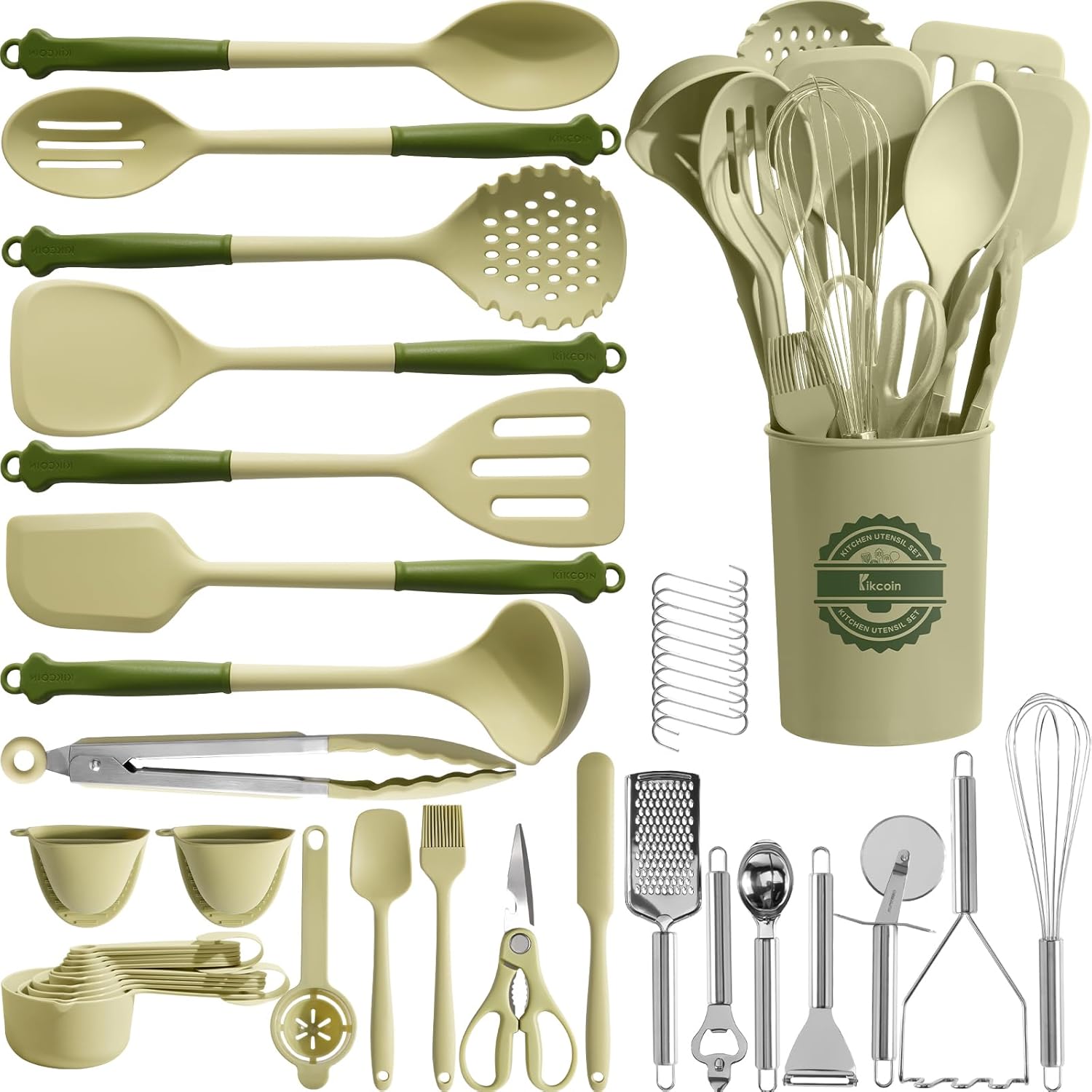 Kikcoin 43Pcs Kitchen Utensils Set - Essential Cooking Tools