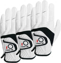 Amy Sport Golf Gloves Men Left Right Hand 3 Pack - Soft Leather Grip
