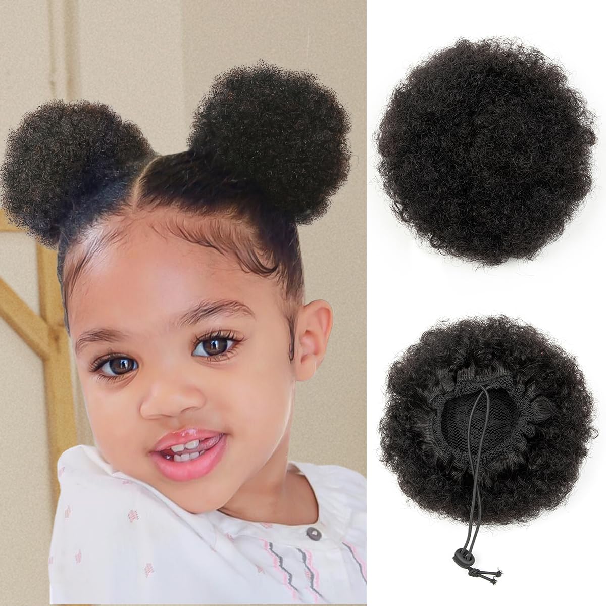 Hair Puff Extensions for Kids - Comfortable Afro Ponytails