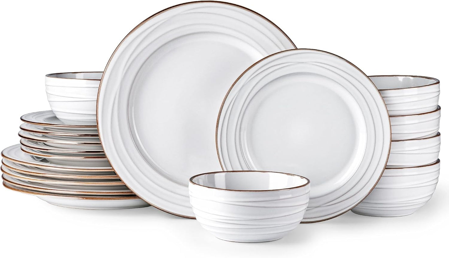 Elegant 18-Piece Ceramic Dinnerware Set for Stylish Dining