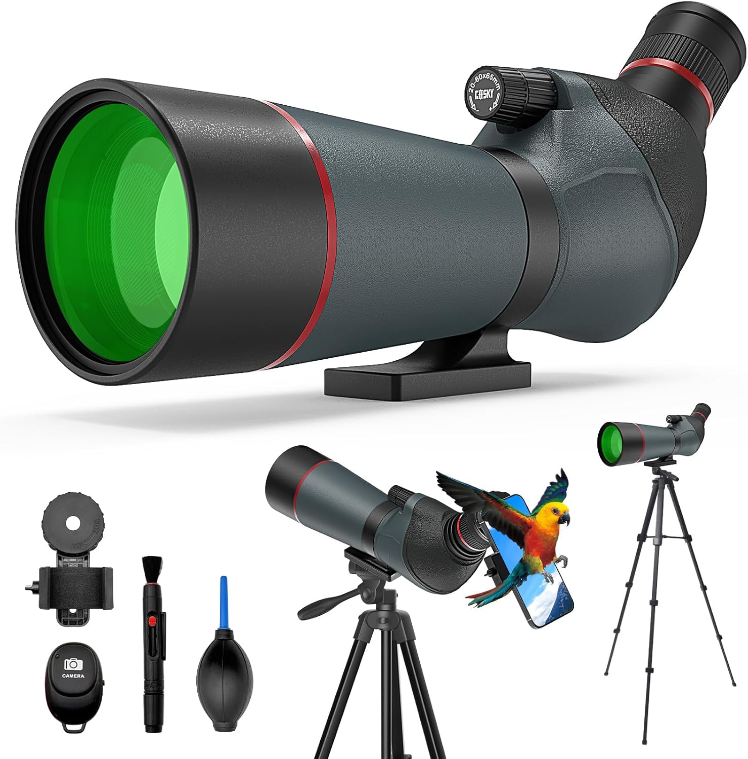 Gosky 20-60x65 Spotting Scope for Bird Watching and Wildlife