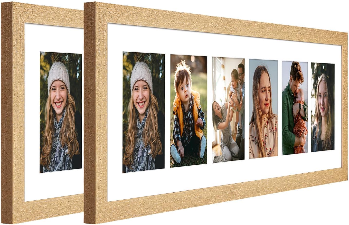 8x26 Collage Frame with 6 Openings for 4x6 Pictures, 2 Pack
