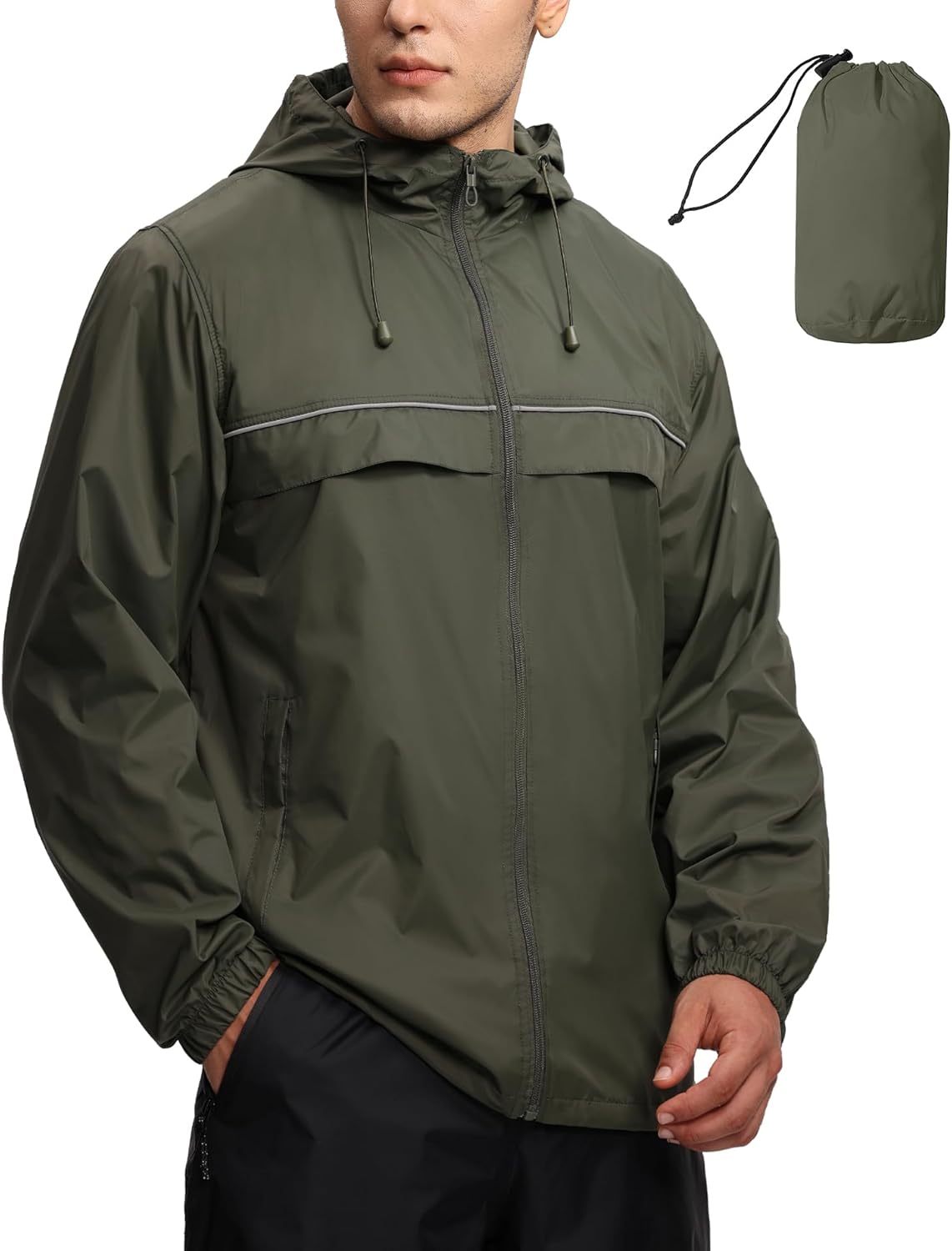 SWISSWELL Mens Waterproof Windbreaker Rain Jacket for Outdoor Use