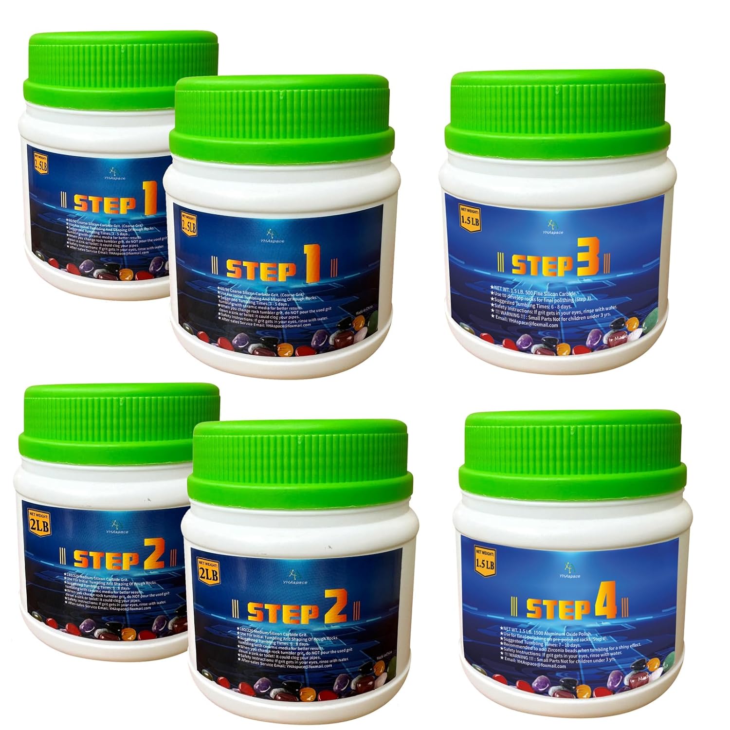 12 LBS Rock Tumbler Grit Set for Polishing Stones and Gems