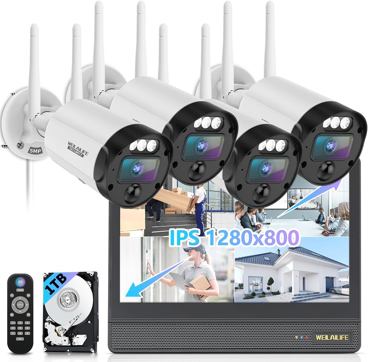All-in-One Wireless Security Camera System for Home Surveillance