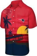 foco Men's NFL Floral Tropical Button-Up Shirt for Men - Game Day
