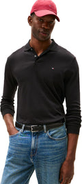 Tommy Hilfiger Men's Long Sleeve Casual Polo Shirt - Timeless Cotton