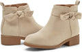 Coutgo Girls Toddler Bow Knot Ankle Boots - Comfortable (Style W43Y)