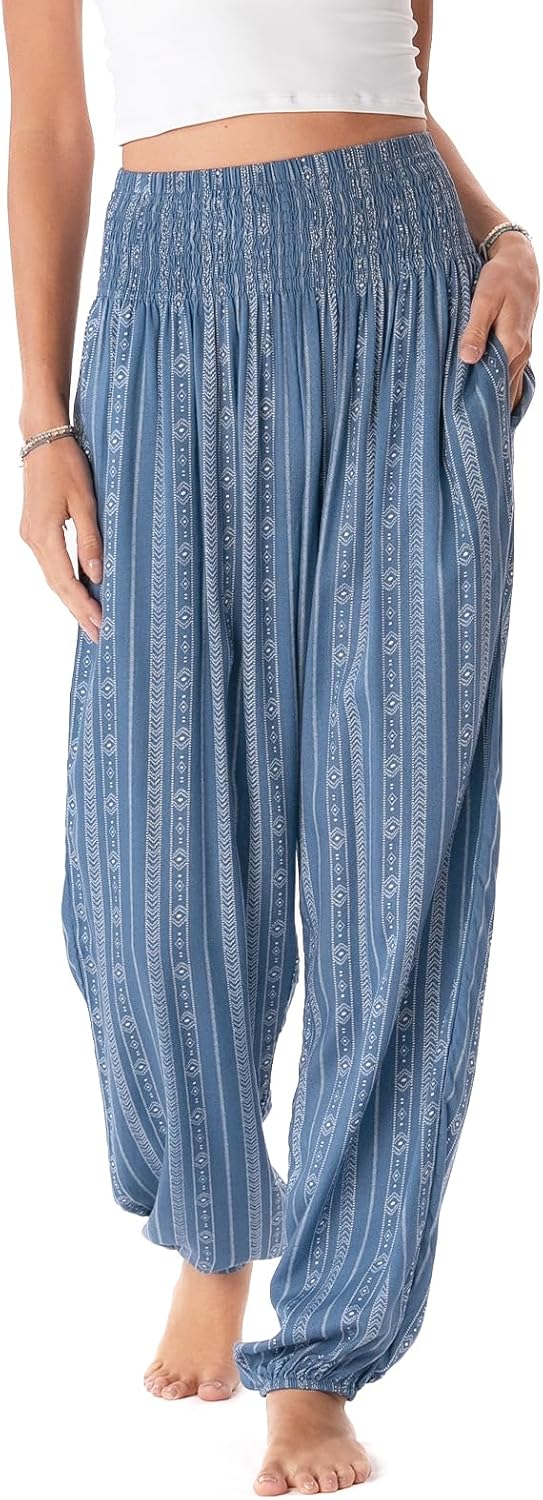Lotus and Luna Women's Harem Pants for Beach and Lounge