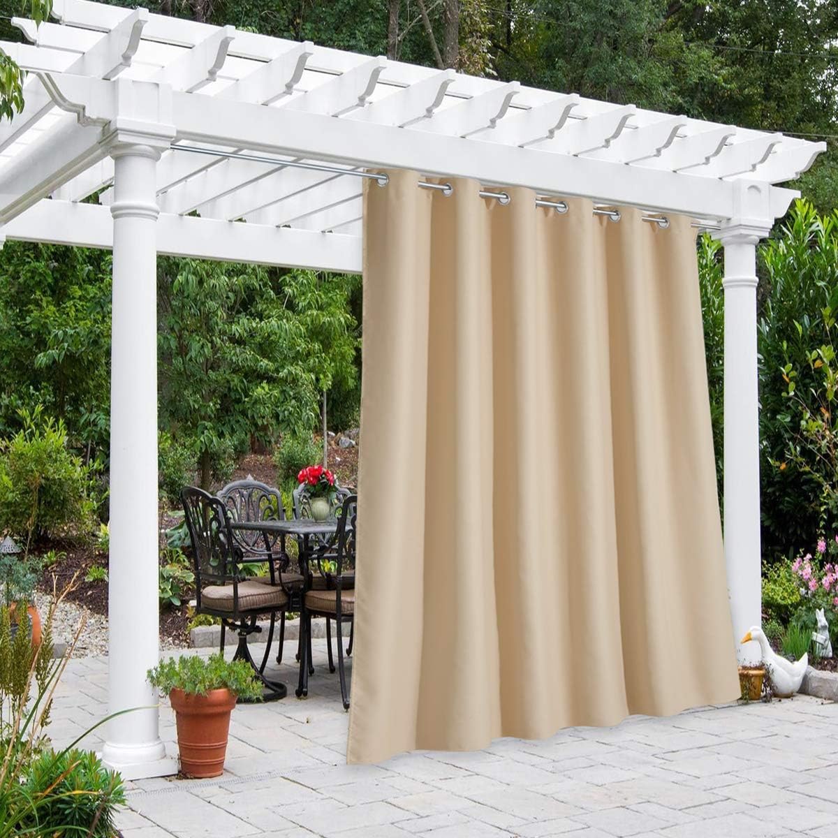 NICETOWN Outdoor Waterproof Curtain for Pergola Privacy Needs