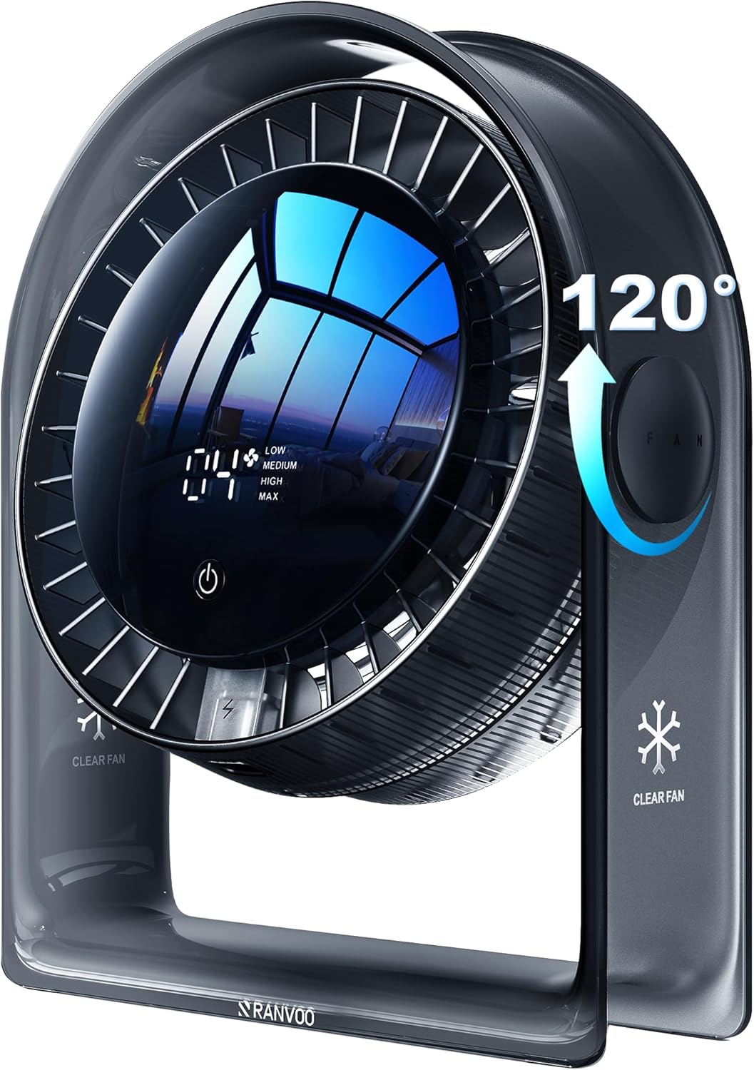 RANVOO Smart Desk Fan: Quiet Cooling Power!