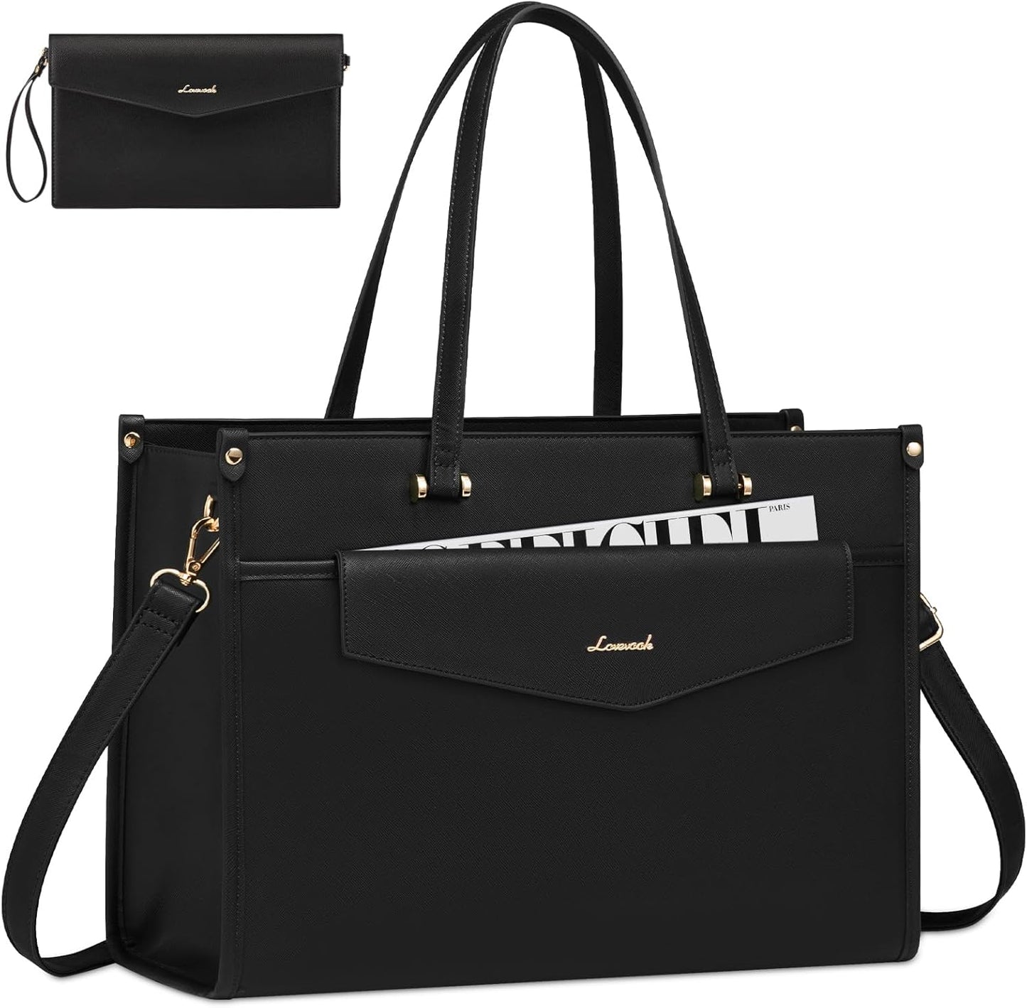 LOVEVOOK Laptop Tote Bag for Women: Stylish 2-in-1 Work Bag