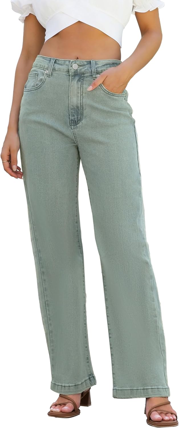 Womens High Waisted Straight Leg Jeans for Trendy Style 2025