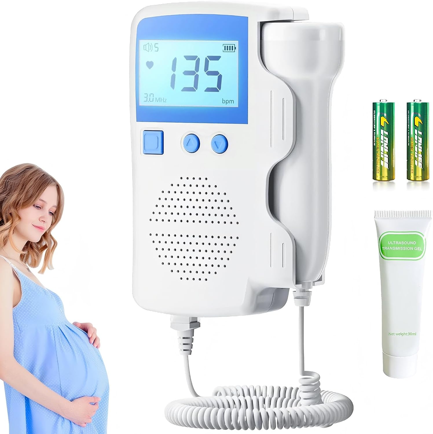 Fetal Heartbeat Doppler Portable Baby Monitor for Home Use