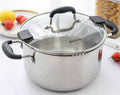 Stainless Steel Stock Pot with Lid - 6 Quart Pasta Pot with Strainer
