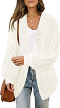 MEROKEETY Women's Open Front Chunky Cardigan - Cozy Oversized Knit