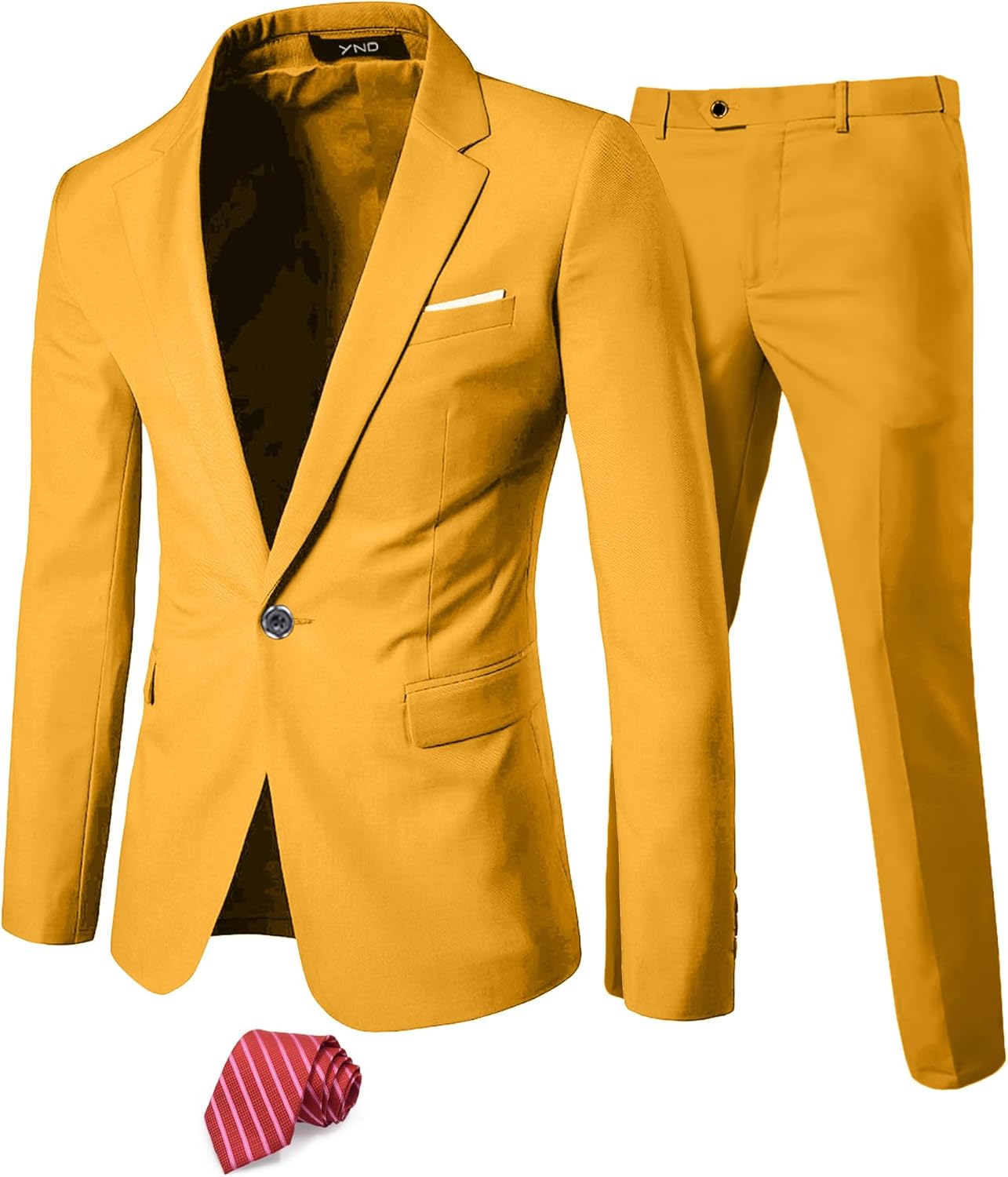 YND Men's 2 Piece Suit Set for Weddings, Parties, and Business