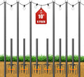 String Light Poles for Outside 10ft Adjustable Metal Poles - Stable