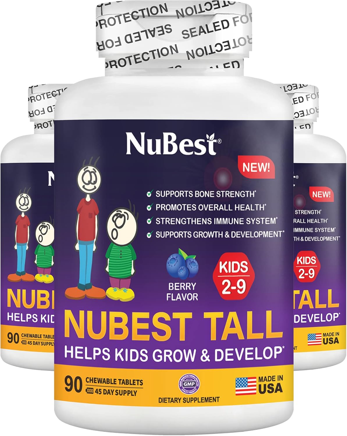 NuBest Tall Kids Vitamins for Strong Bones and Overall Health