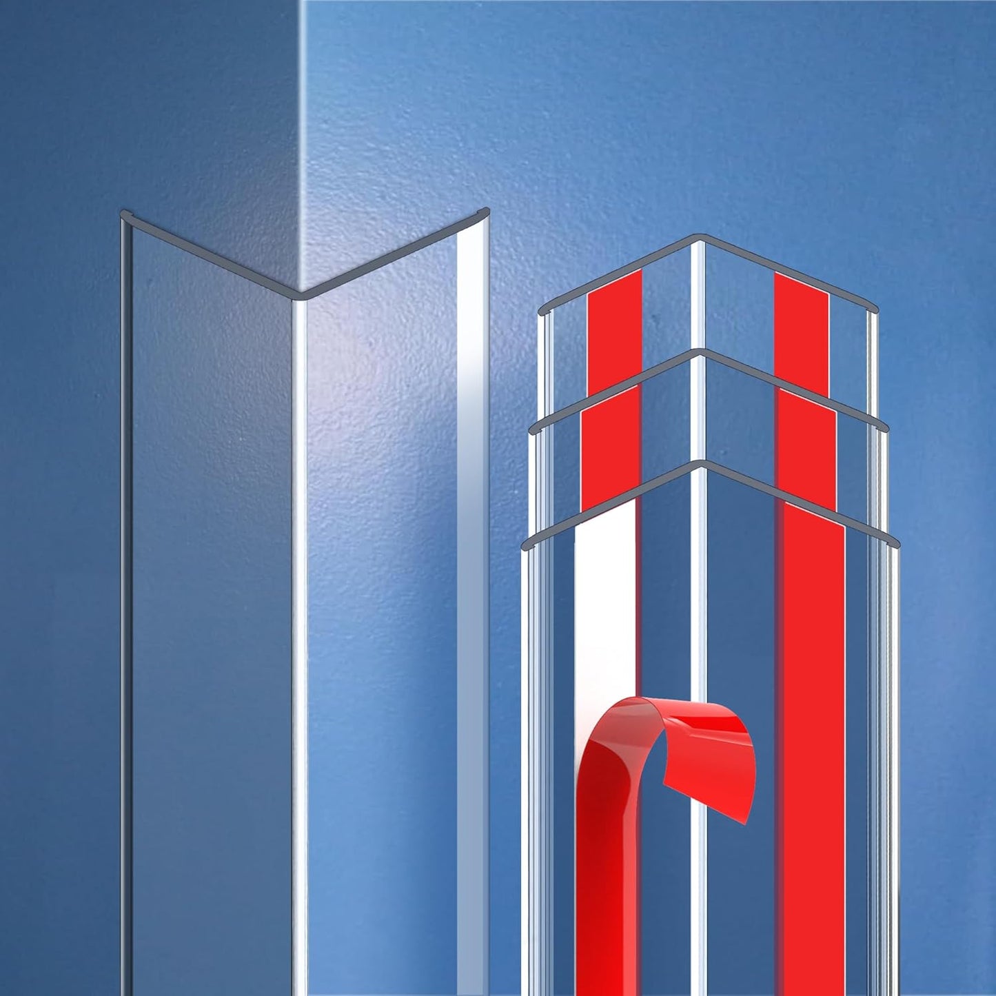 Clear Self-Adhesive Wall Corner Protectors for Baby Safety