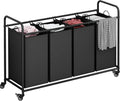 Laundry Sorter 4 Section Hamper Sorter with Rolling Wheels - Compact