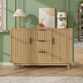 47.2 in Fluted Storage Cabinet with 3 Drawers - Spacious Sideboard