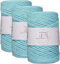 Macrame Cord 3mm Single Strand 3 Skeins Mint - Soft Natural Cotton