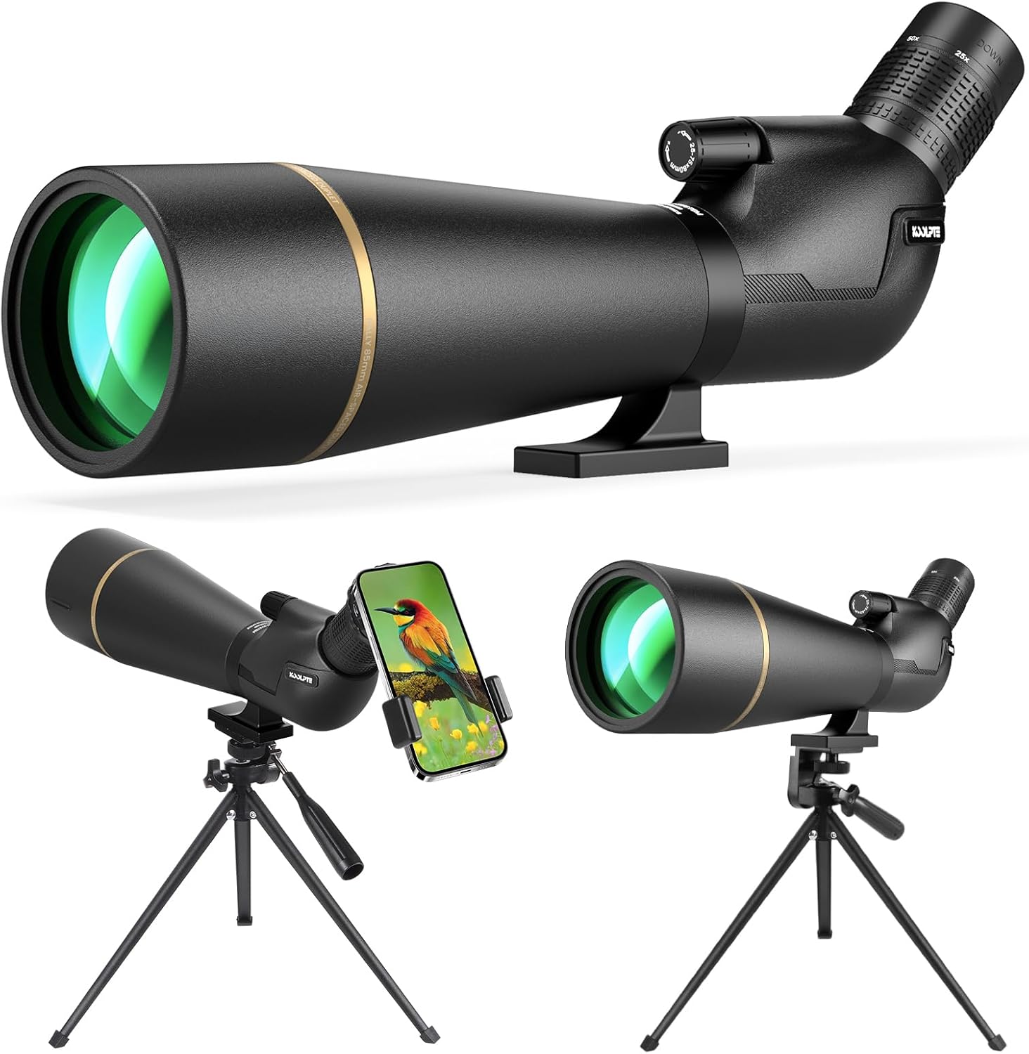 Spotting Scope 25-75x85 with Phone Adapter for Birding & Wildlife