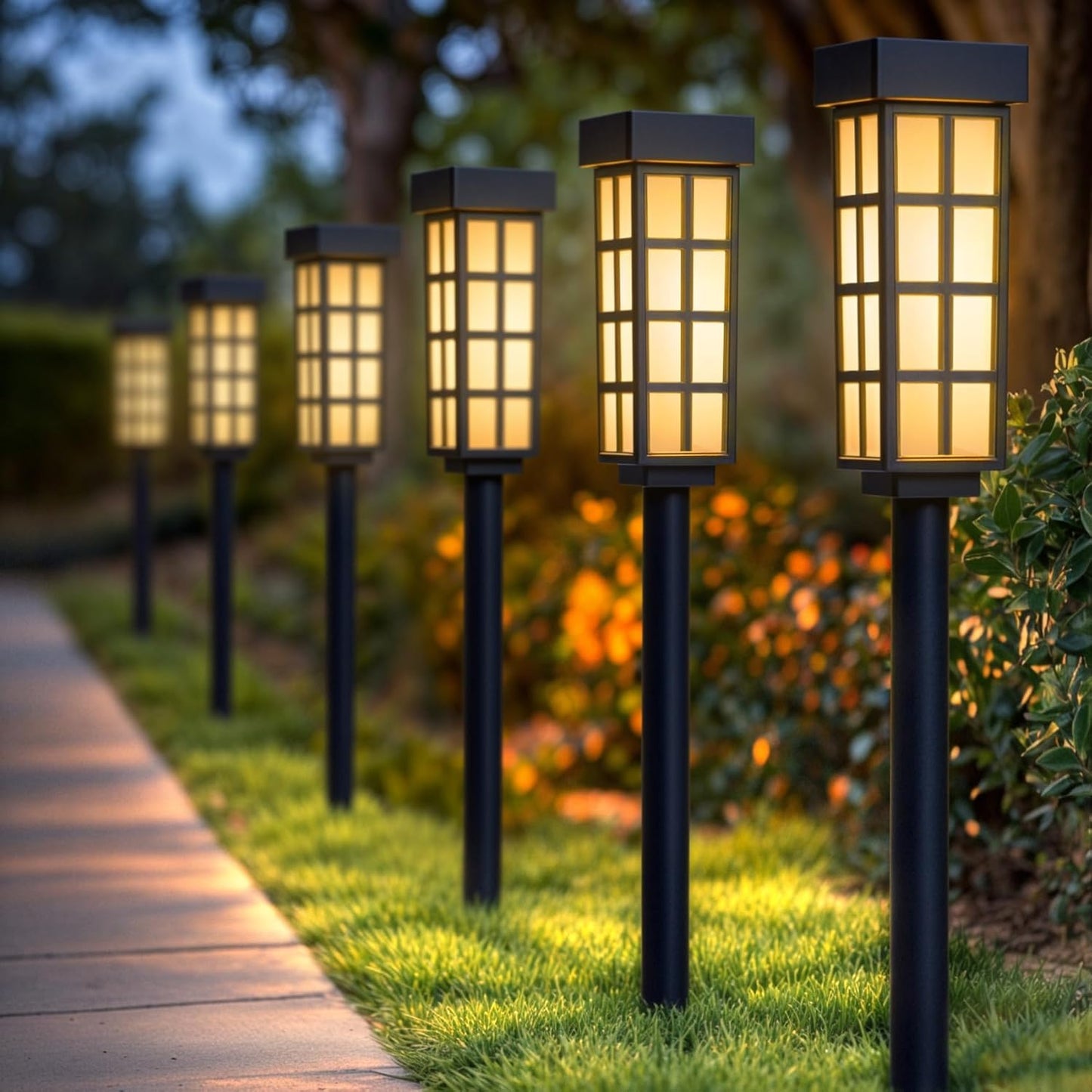 PASAMIC 24in Solar Pathway Lights for Elegant Outdoor Spaces