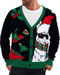 Men's V Neck Christmas Cardigan Sweater - Festive Button Knit