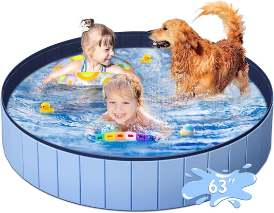 Large Foldable Dog Pool for Outdoor Fun and Easy Storage