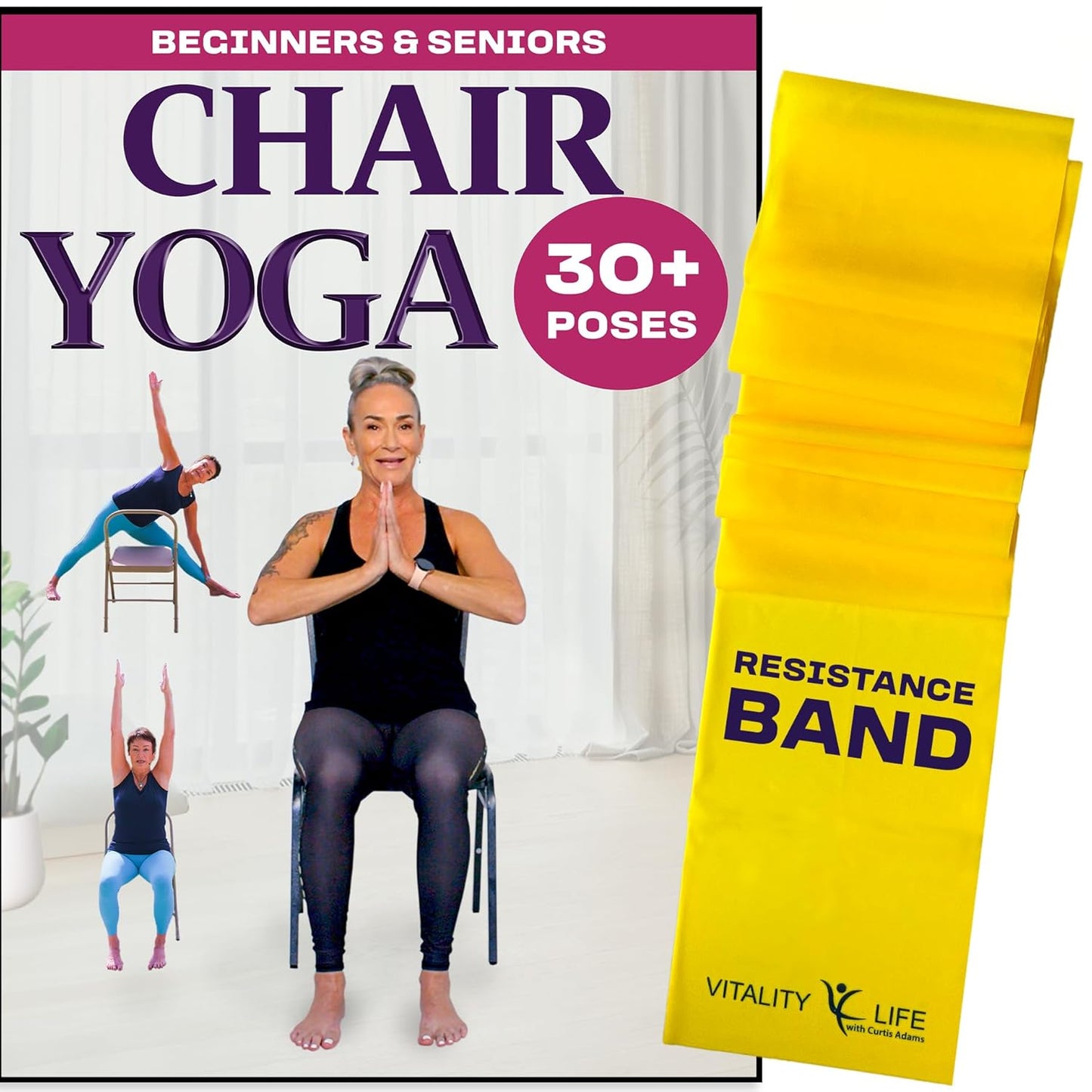 Seniors Chair Yoga DVD + Band: Easy Weight Loss