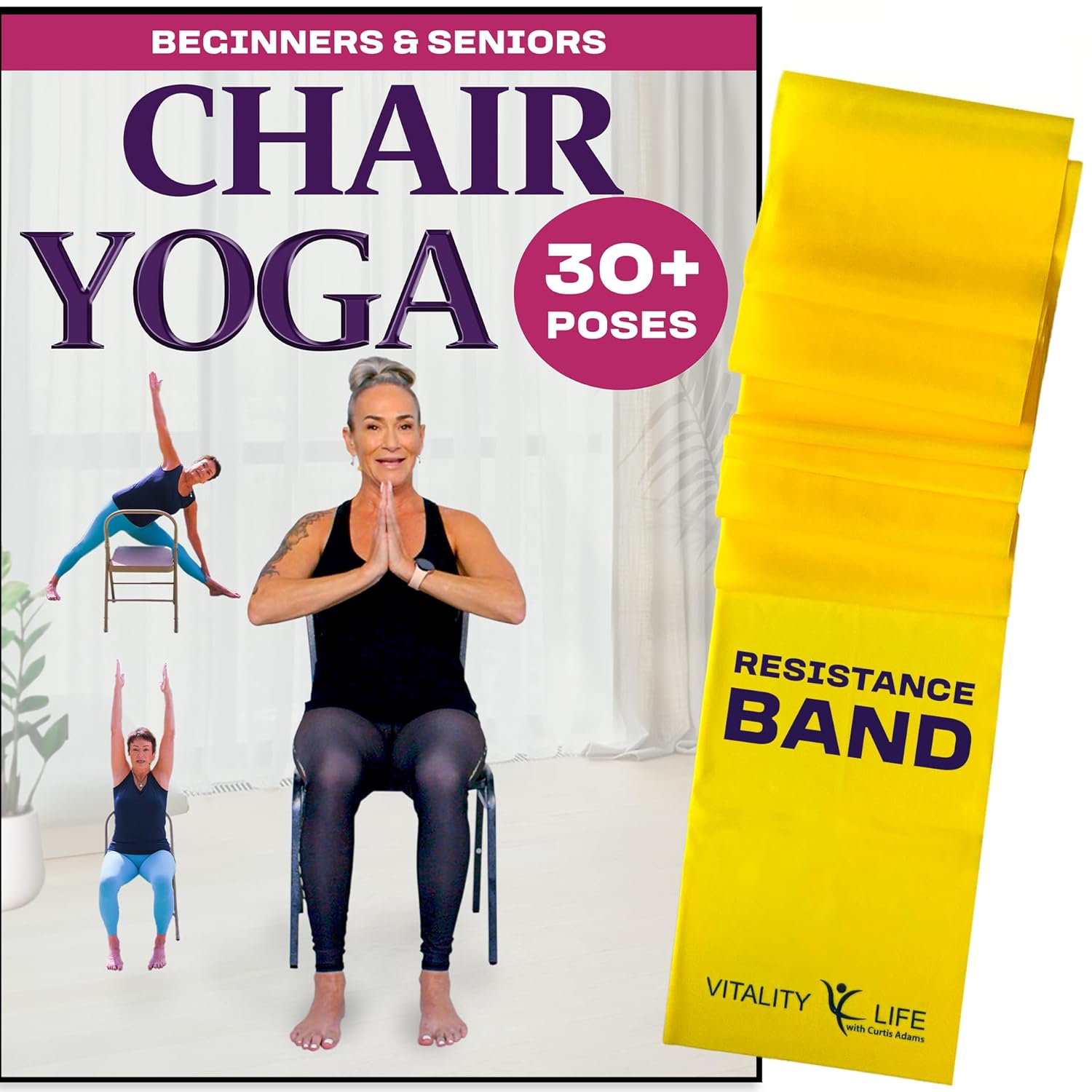 Seniors Chair Yoga DVD + Band: Easy Weight Loss