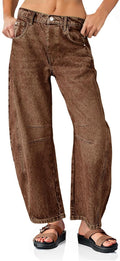Baggy Boyfriend Jeans for Women - Vintage Wide Leg Denim Pants