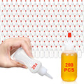 Mifoci 200 Pcs 2 oz Condiment Squeeze Bottles with Red Cap - Bulk Set