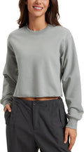 Women's Fleece Cropped Sweatshirt by CRZ YOGA for Comfortable Wear