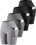 Womens High Waisted Biker Yoga Shorts 4-Pack - Tummy Control