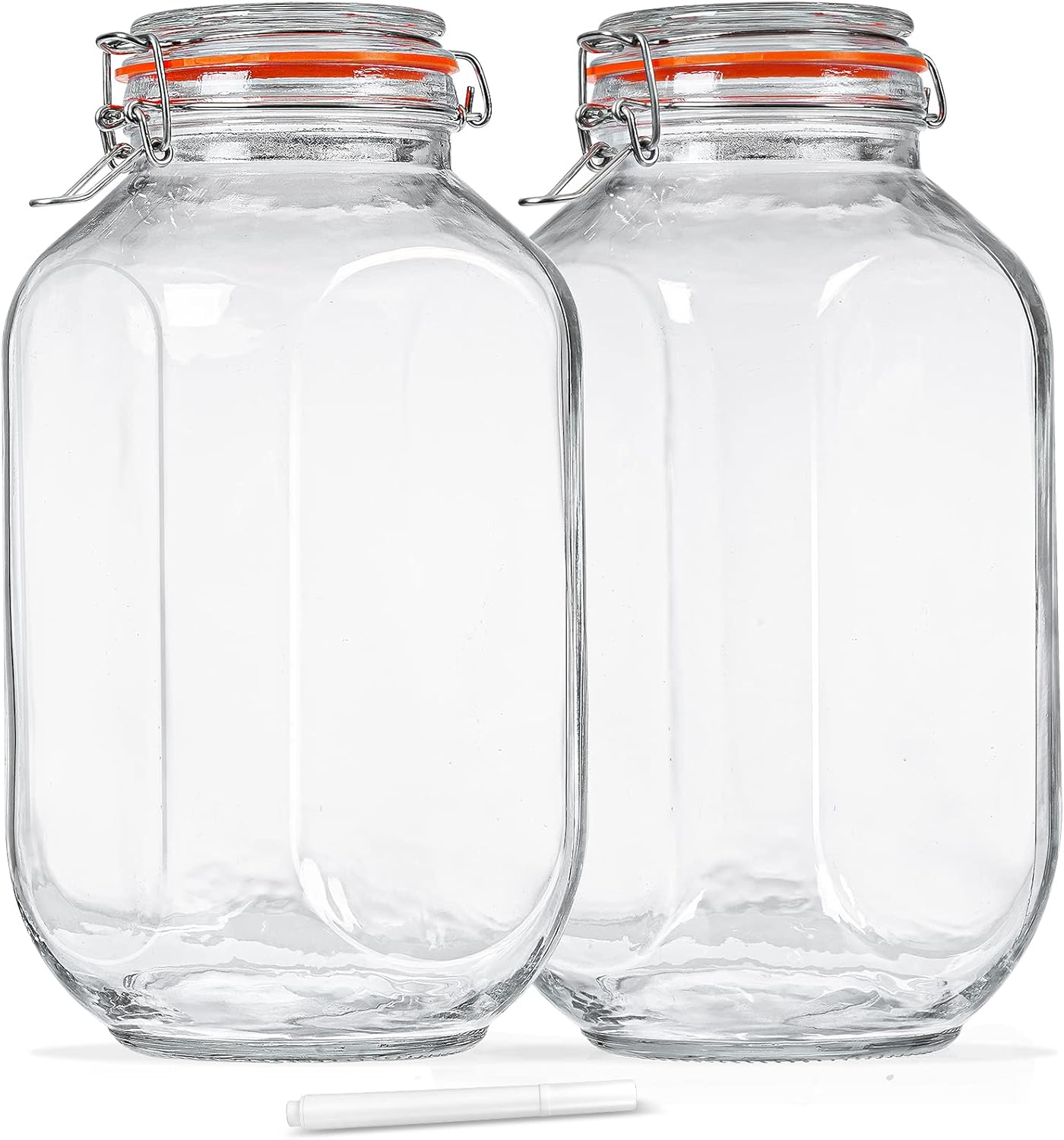 1 Gallon Square Glass Storage Jars for Kitchen and Pantry Use