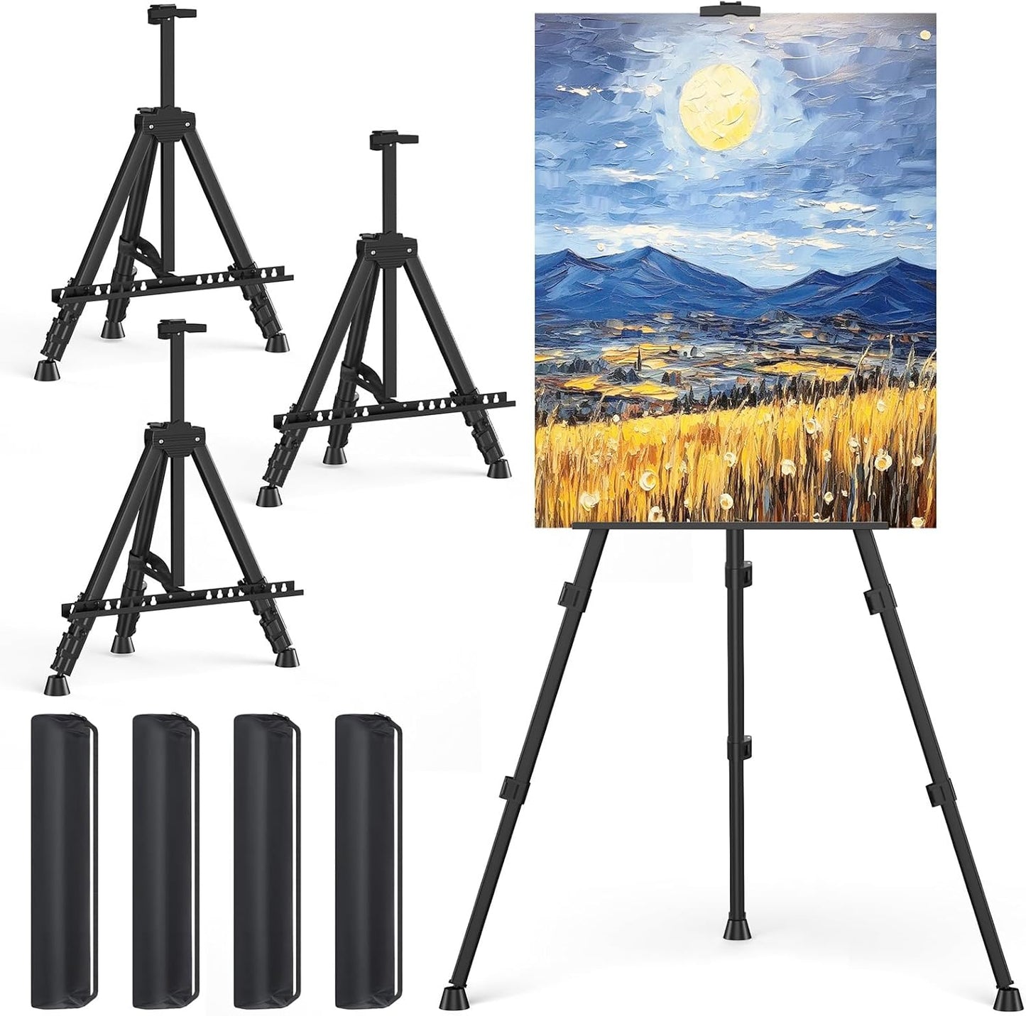 Portable Adjustable Aluminum Metal Tripod Artist Easels 4 Pack