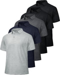 5 Pack Polo Shirts for Men - Quick Dry Performance Polos BOOJO