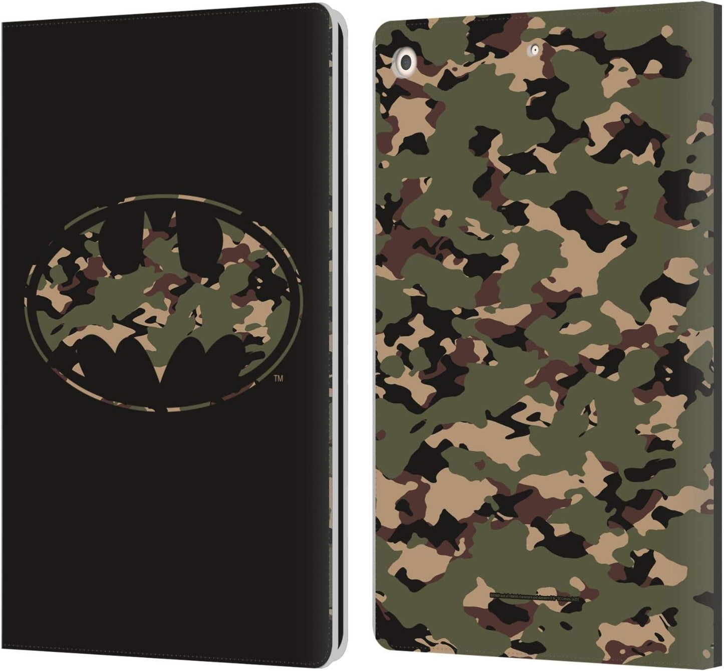 Batman DC Comics Camouflage Logos Leather Wallet Case for iPad