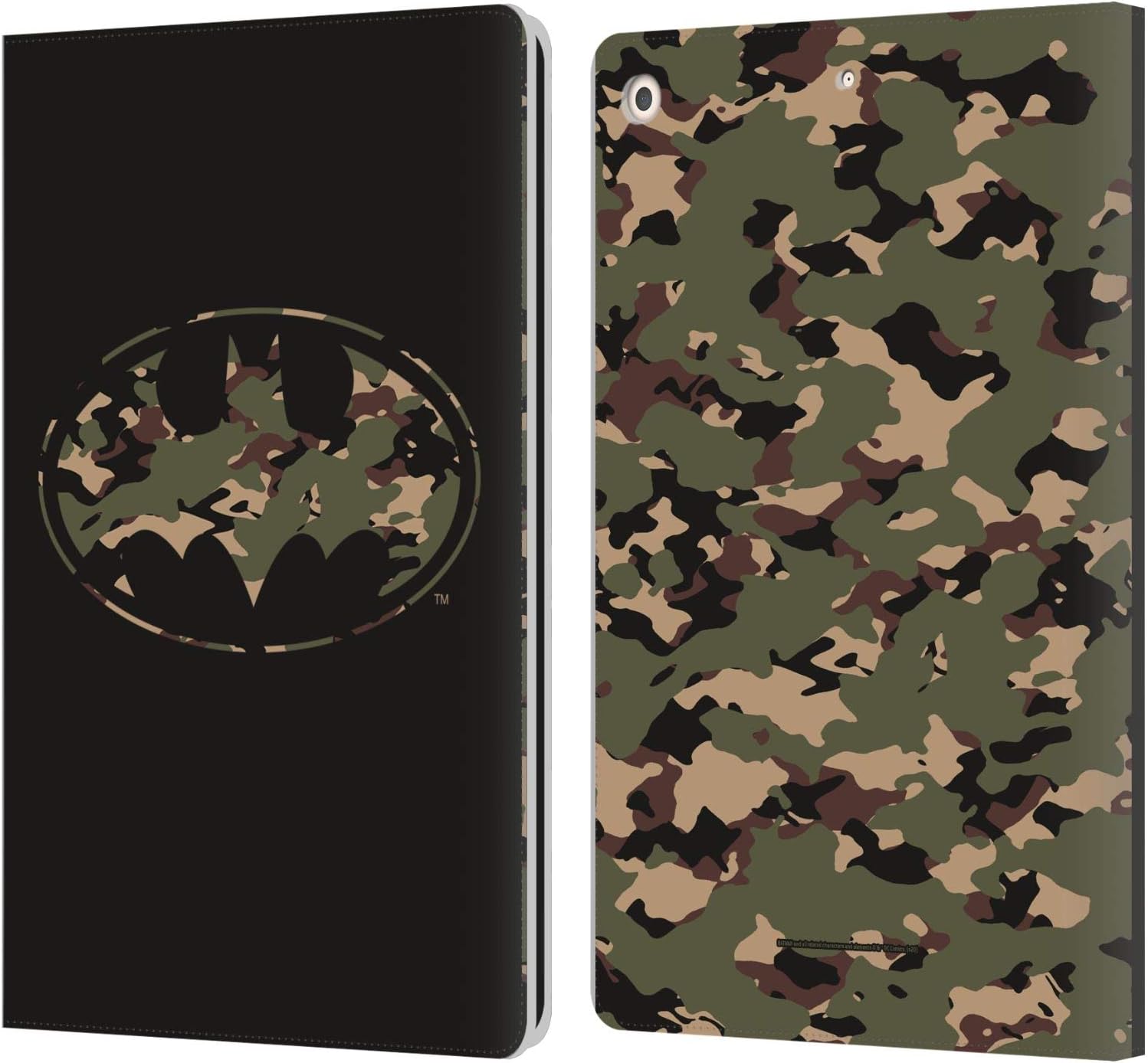 Batman DC Comics Camouflage Logos Leather Wallet Case for iPad