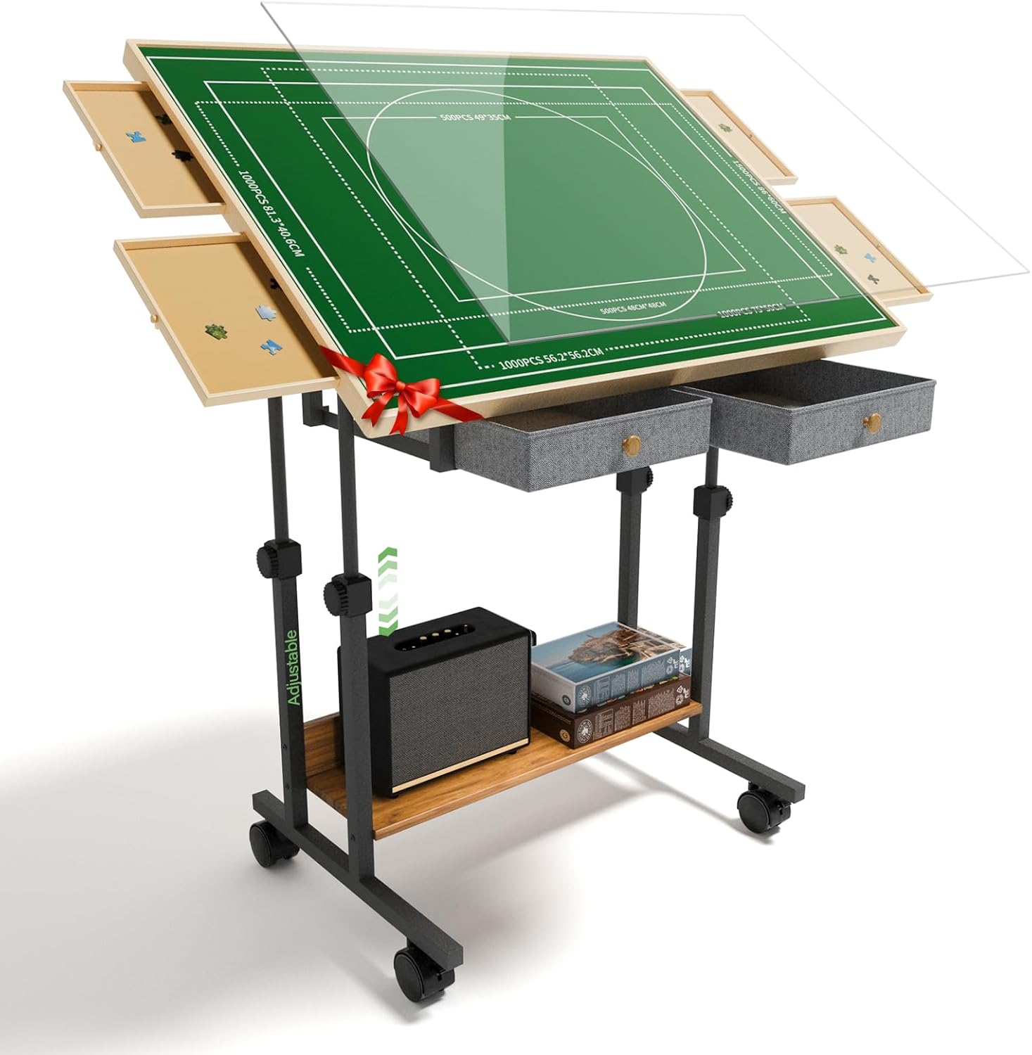 CODACE 1500 Piece Jigsaw Puzzle Table with Adjustable Features